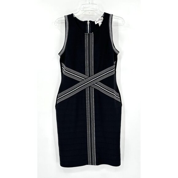 JOSEPH RIBKOFF dress bodycon sheath knit knitwear sleeveless black zip up 12 - Picture 2 of 6